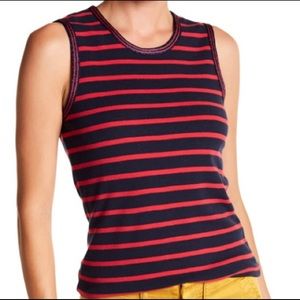 J. Crew Red and Blue Striped Tank Top